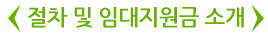 절차 및 임대지원금 소개